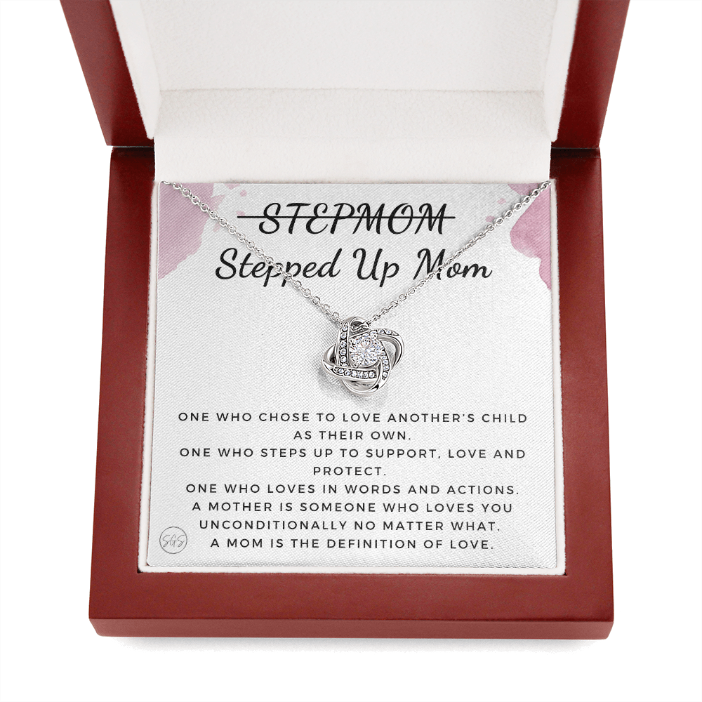 Stepped Up Mom | Gift for Stepmom, Bonus Mom, Stepmother, Grandma, Second Mama, From Step Daughter Son, Christmas, Birthday, Foster 1026fK