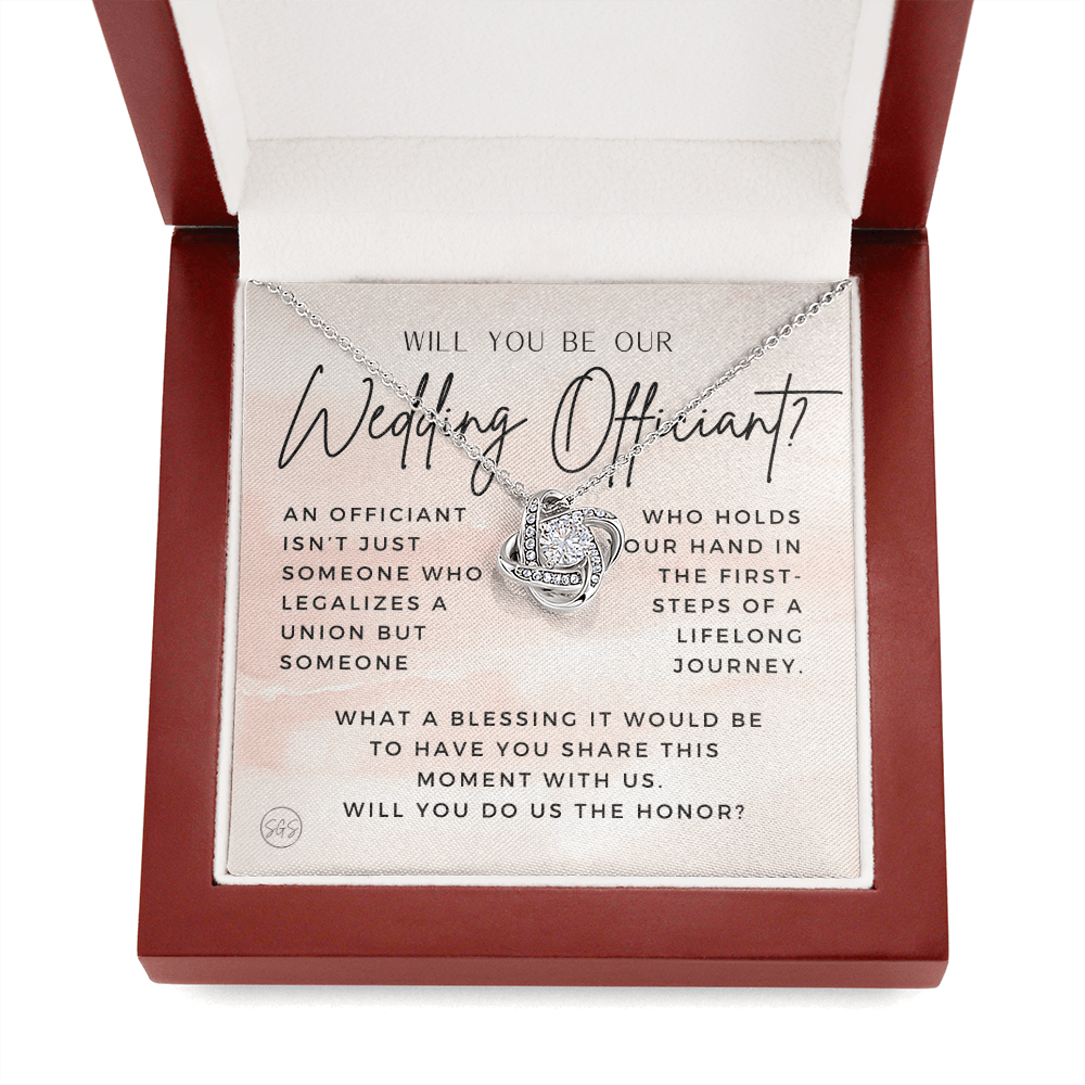 Wedding Officiant Proposal Gift | Will You Marry Us? Will You Be Our Officiant? For Friends, Best Friend Bestie Necklace Bridal Party 0131eK