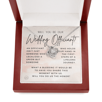 Wedding Officiant Proposal Gift | Will You Marry Us? Will You Be Our Officiant? For Friends, Best Friend Bestie Necklace Bridal Party 0131eK