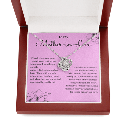 Personalized Knot Necklace for Your Mother-in-law | Mother's Day Gift, From Daughter-in-Law, Mother in Love MIL3k