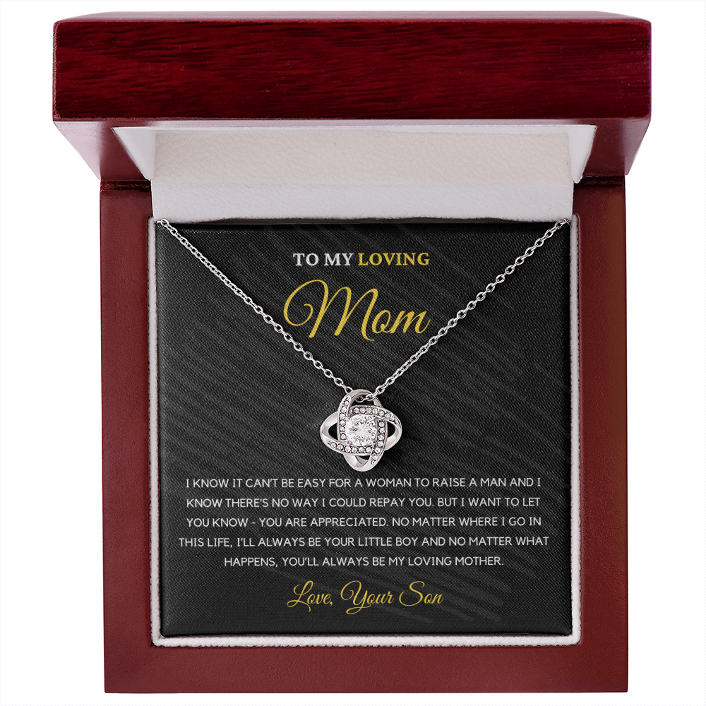 Gift For Mom from Son - I'll Always Be Your Little Boy - Love Knot Necklace | Gift for Mother's Day From Son, Mom Birthday Present M1