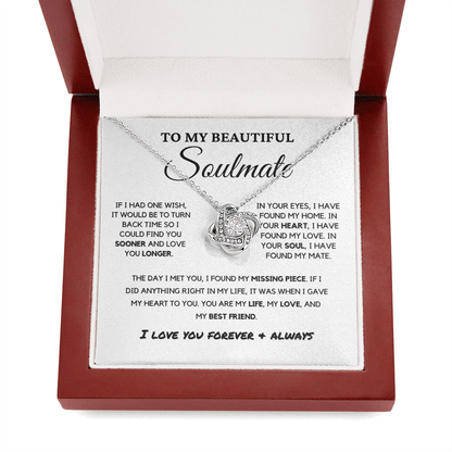 Soulmate - Missing Piece - Eternal Hope Necklace | Romantic Gift for Wife, Fiancé, Girlfriend, Valentine's Day Present 0201bK