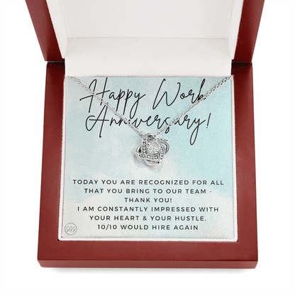 Happy Work Anniversary! Gift From Boss, Hustle, Congrats, Thank You, Christmas, Necklace, Team, Office Present, Employee Appreciation 1029bKA
