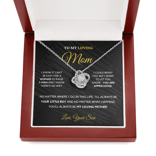 Gift For Mom from Son - I'll Always Be Your Little Boy - Love Knot Necklace