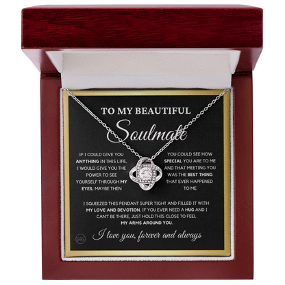 To My Beautiful Soulmate | Love Knot Necklace - Gift for Wife, Gift for Girlfriend, Gift for Fiance, Future Wife, Anniversary for Her 0503cK