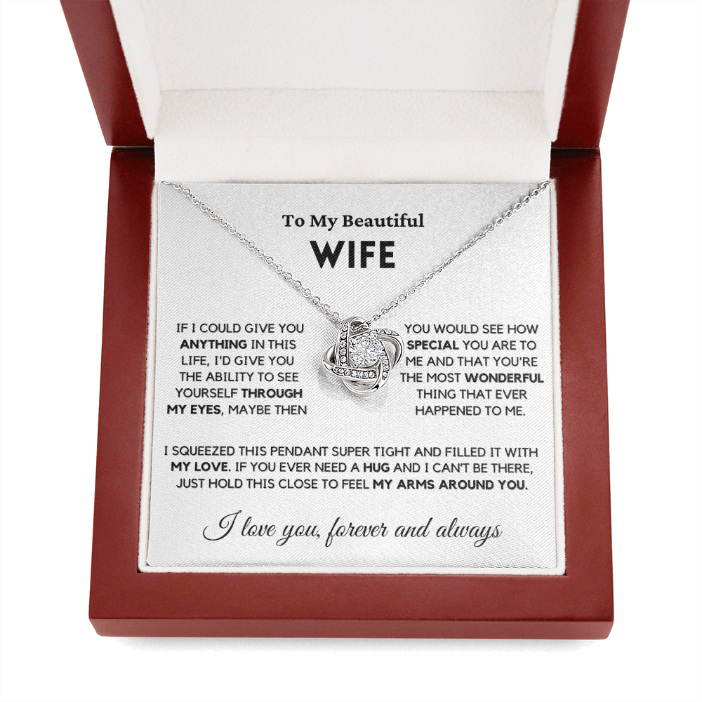 Wife - Always Here - Necklace | Gift for Wife, Annviersary Gift, Valentine's Day Present, From Husband 04wc Necklace Love Knot