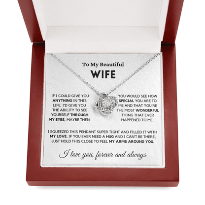 Wife - Always Here - Necklace | Gift for Wife, Annviersary Gift, Valentine's Day Present, From Husband 04wc Necklace Love Knot
