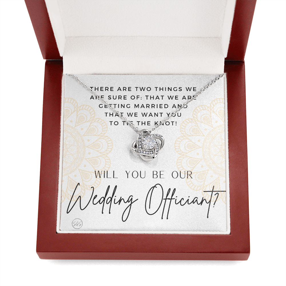 Wedding Officiant Proposal Gift | Will You Marry Us? Will You Be Our Officiant? For Friends, Best Friend Bestie Necklace Bridal Party 0817heartsK