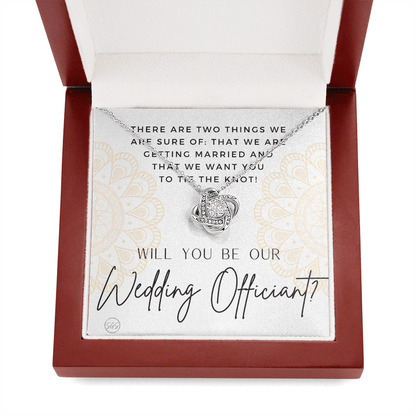 Wedding Officiant Proposal Gift | Will You Marry Us? Will You Be Our Officiant? For Friends, Best Friend Bestie Necklace Bridal Party 0817heartsK