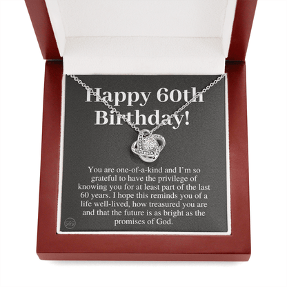 60th Birthday Gift for Women | Bday Present for Mom, Stepmom, Grandma, Friend, Employee, Funny and Heartfelt Card and Necklace 2807k