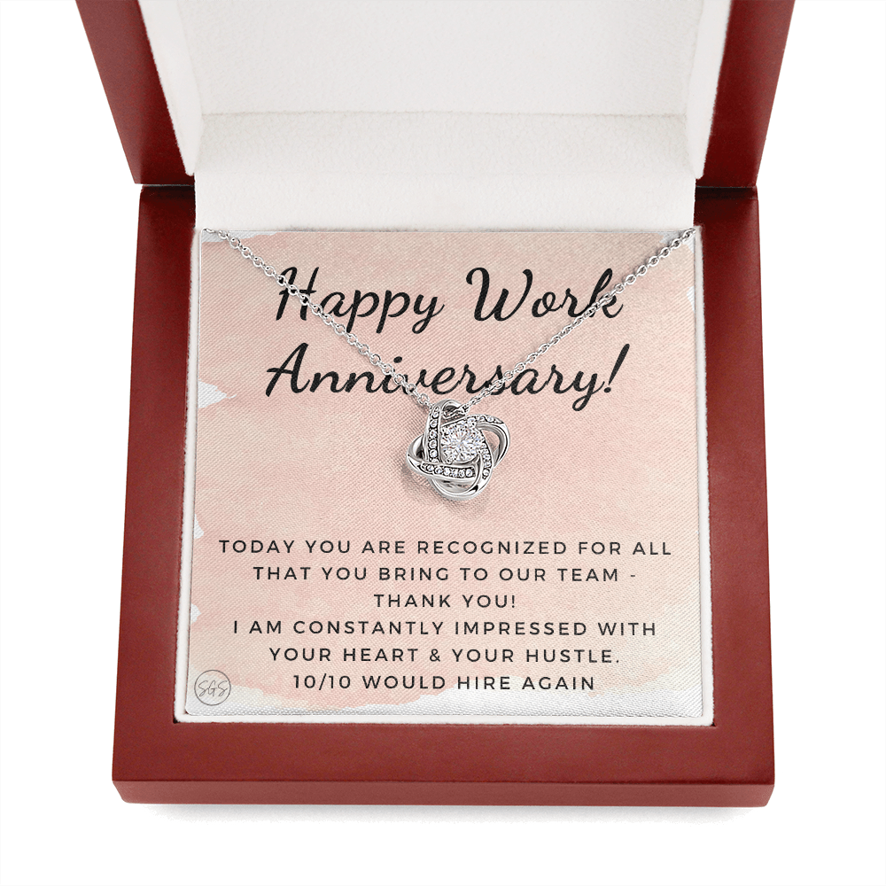 Happy Work Anniversary! Gift From Boss, Hustle, Congrats, Thank You, Christmas, Necklace, Team, Office Present, Employee Appreciation 1029aKA