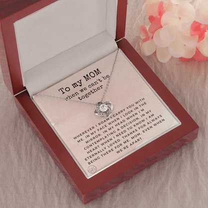 Long Distance Mom Gift | Stuff Gina Says, Mother & Daughter Necklace, Moving Out of State, Christmas Birthday, I Miss You Mama, Going Away, Family LDR 0921dK