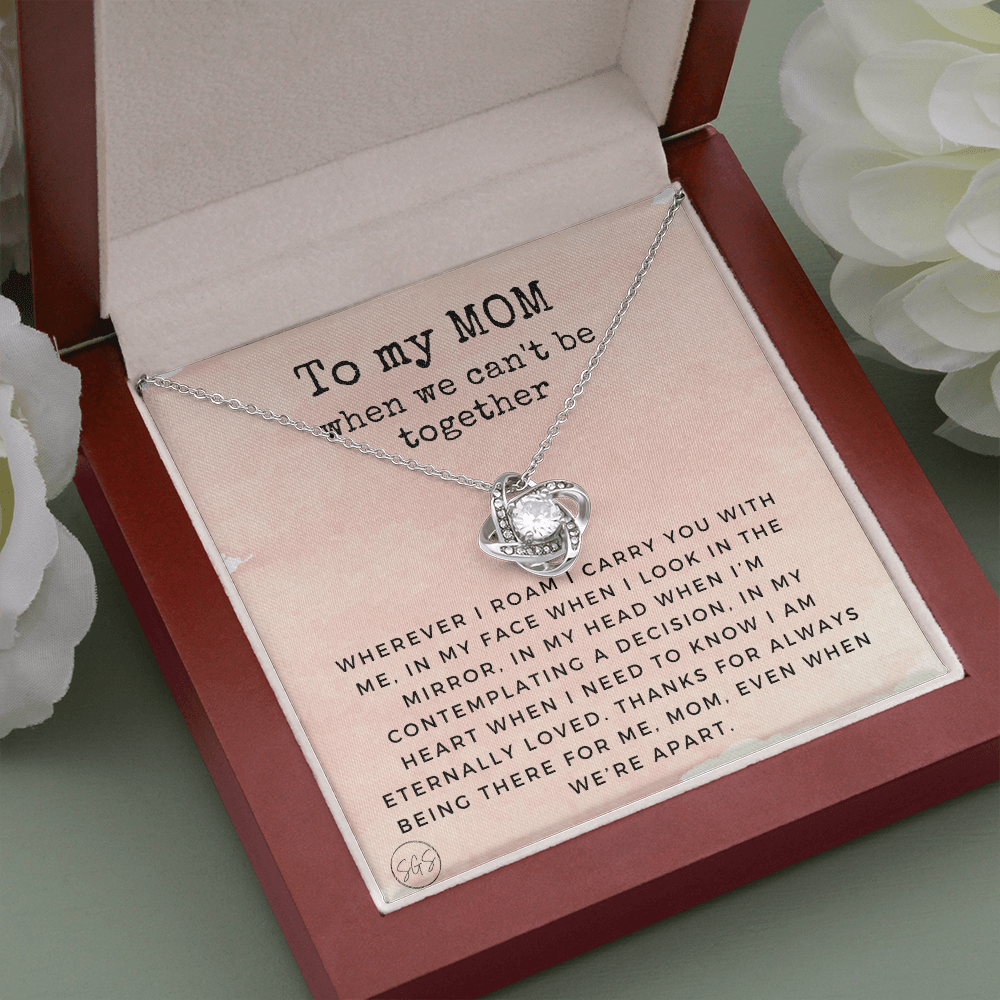 Long Distance Mom Gift | Stuff Gina Says, Mother & Daughter Necklace, Moving Out of State, Christmas Birthday, I Miss You Mama, Going Away, Family LDR 0921dK