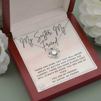 My Sister, My Friend | Stuff Gina Says, You Are My Person, Thank You, Birthday, Sisters, Wedding, Christmas Gift to Sister From Sister, Sister-in-Law 0625BH