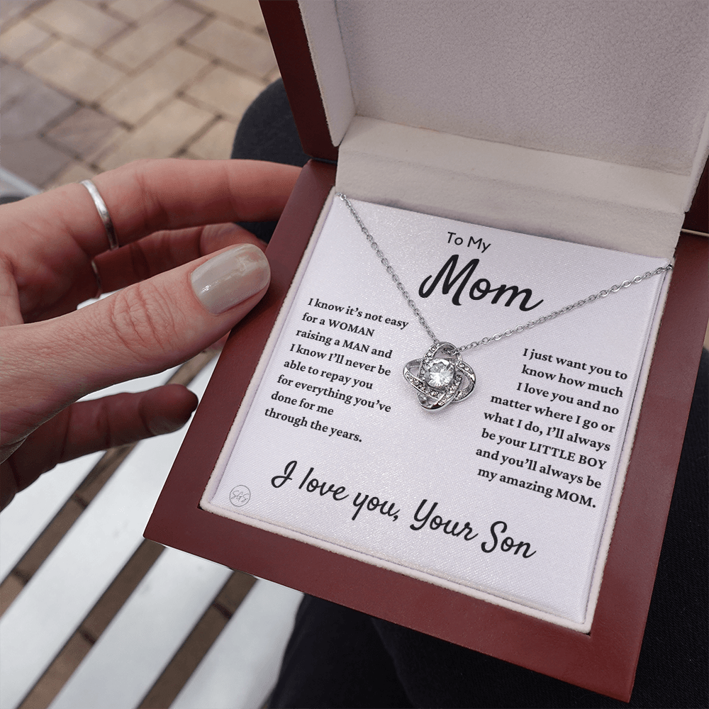 Mom - Loved Mother - Necklace | Gift for Mother From Son, Mother's Day Necklace, I'll Always Be Your Little Boy, I Love You Mom