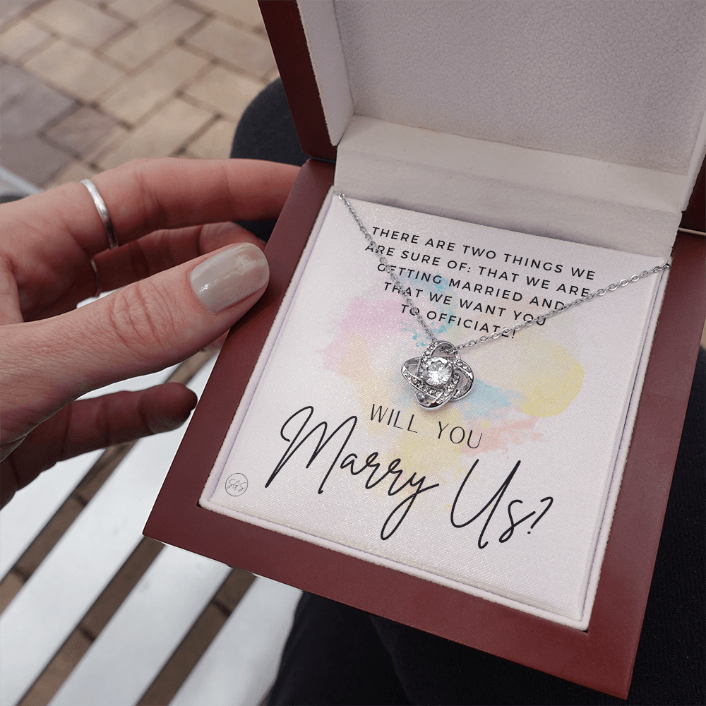 Wedding Officiant Proposal Gift | Will You Marry Us? Will You Be Our Officiant? For Friends, Best Friend Bestie Necklace Bridal Party  0817heartsK