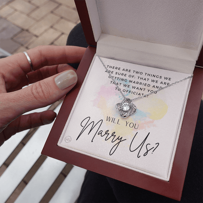 Wedding Officiant Proposal Gift | Will You Marry Us? Will You Be Our Officiant? For Friends, Best Friend Bestie Necklace Bridal Party  0817heartsK