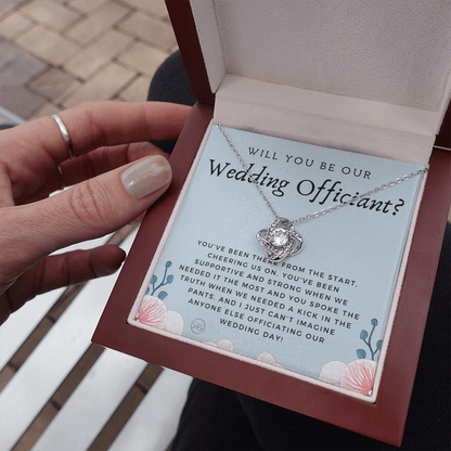 Wedding Officiant Proposal Gift | Will You Marry Us? Will You Be Our Officiant? For Friends, Best Friend Bestie Necklace Bridal Party 0817eK2