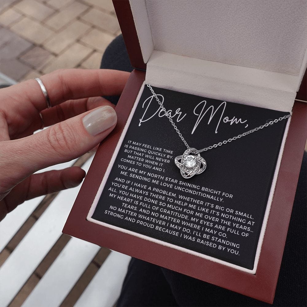 Dear Mom - Handwritten Letter To Mom | Mother's Day Gift, Necklace for Mom from Daughter, Gift for Mom from Son, Personalized for Her, Black