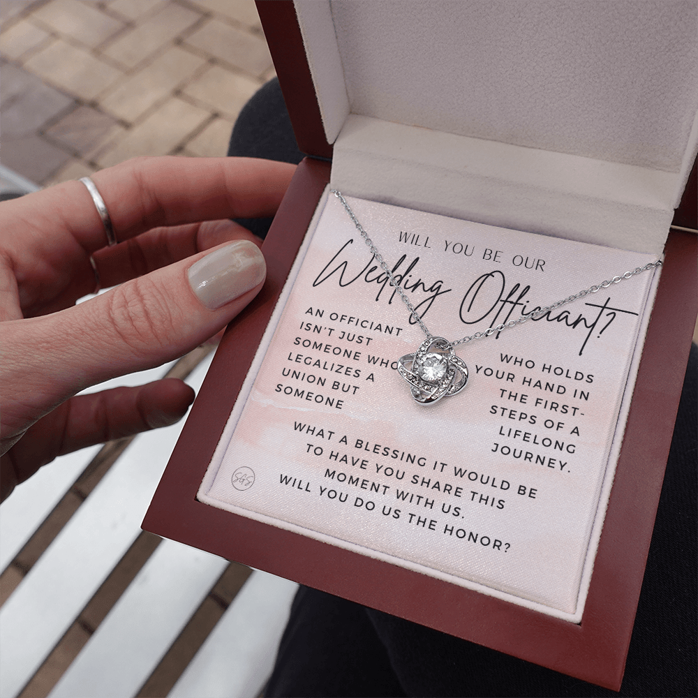 Wedding Officiant Proposal Gift | Will You Marry Us? Will You Be Our Officiant? For Friends, Best Friend Bestie Necklace Bridal Party 0131eK