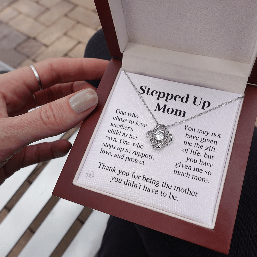 Stepped Up Mom | Gift for Stepmom, Bonus Mom, Stepmother, Grandma, Second Mama, From Step Daughter Son, Mother's Day, Birthday, Foster 125hK