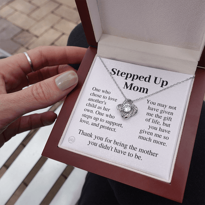 Stepped Up Mom | Gift for Stepmom, Bonus Mom, Stepmother, Grandma, Second Mama, From Step Daughter Son, Mother's Day, Birthday, Foster 125hK