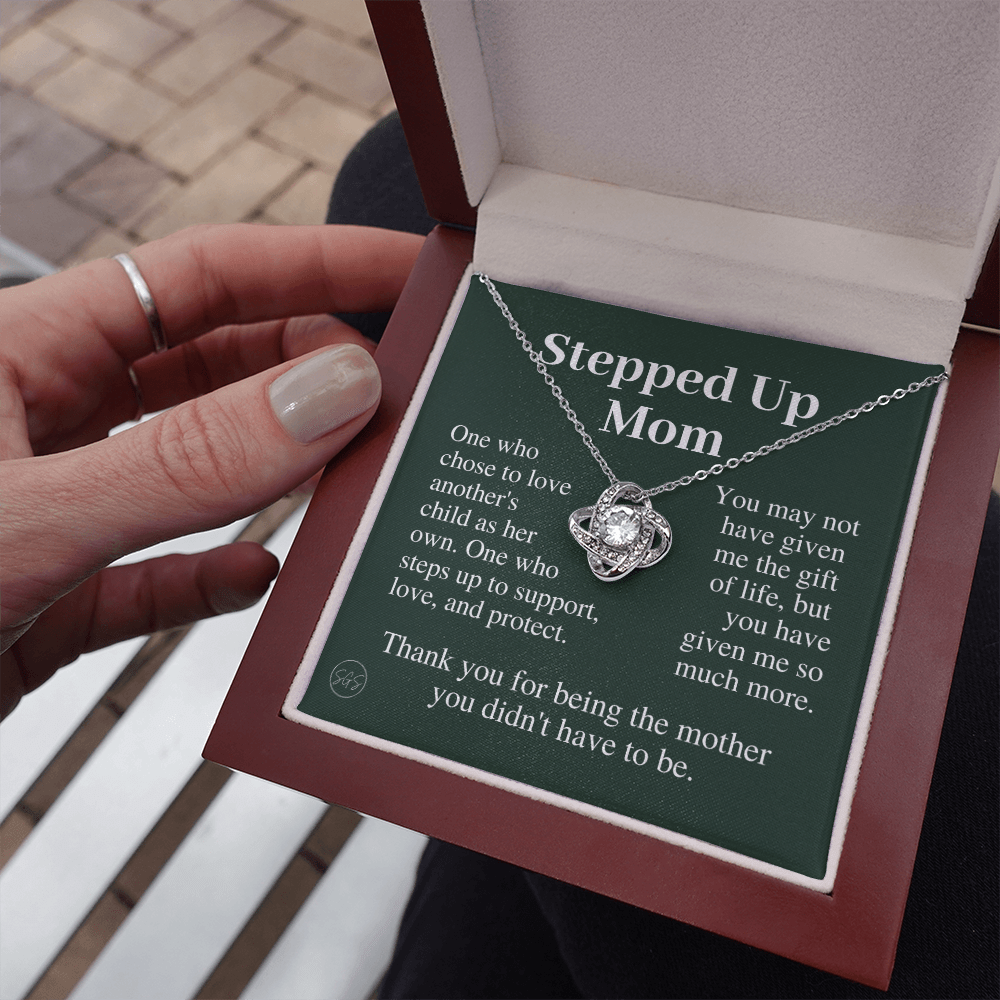 Stepped Up Mom | Gift for Stepmom, Bonus Mom, Stepmother, Grandma, Second Mama, From Step Daughter Son, Mother's Day, Birthday, Foster 125fK
