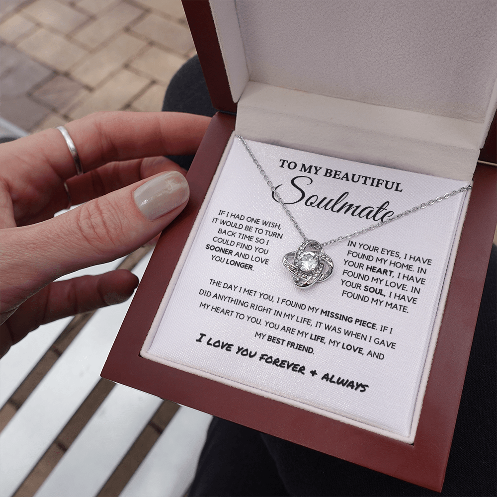 Soulmate - Missing Piece - Eternal Hope Necklace | Romantic Gift for Wife, Fiancé, Girlfriend, Valentine's Day Present 0201bK