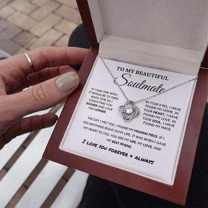 Soulmate - Missing Piece - Eternal Hope Necklace | Romantic Gift for Wife, Fiancé, Girlfriend, Valentine's Day Present 0201bK
