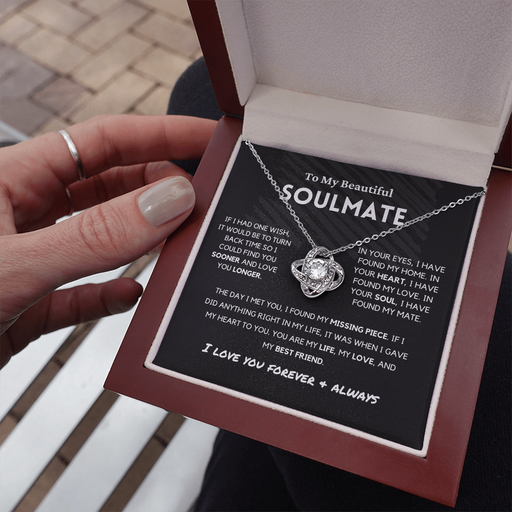 Soulmate - Missing Piece - Love Knot | Romantic Gift for Wife, Fiancé, Girlfriend - Anniversary Gift, Valentine's Day Present