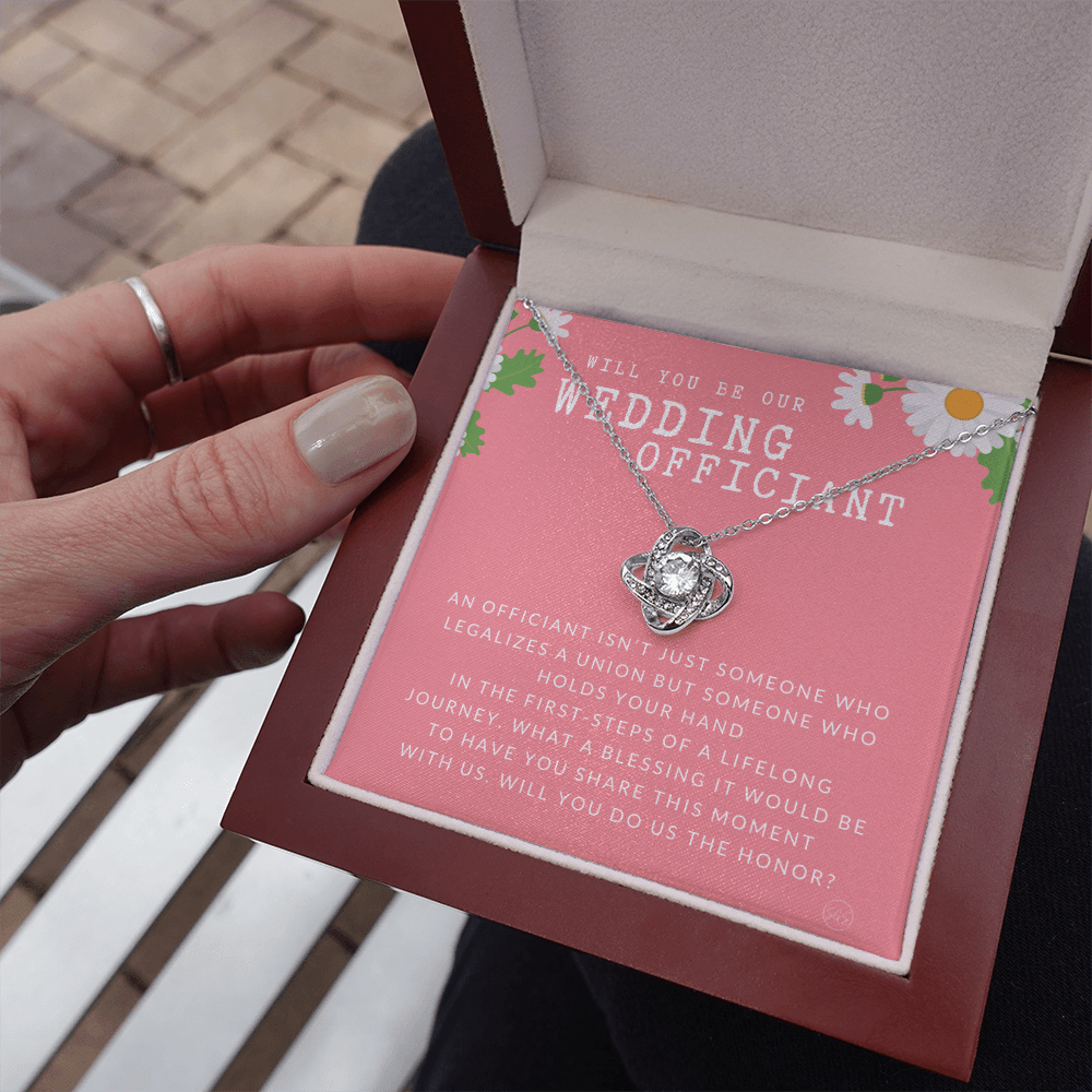 Wedding Officiant Proposal Gift | Will You Marry Us? Will You Be Our Officiant? For Friends, Best Friend Bestie Necklace Bridal Party 0131fK