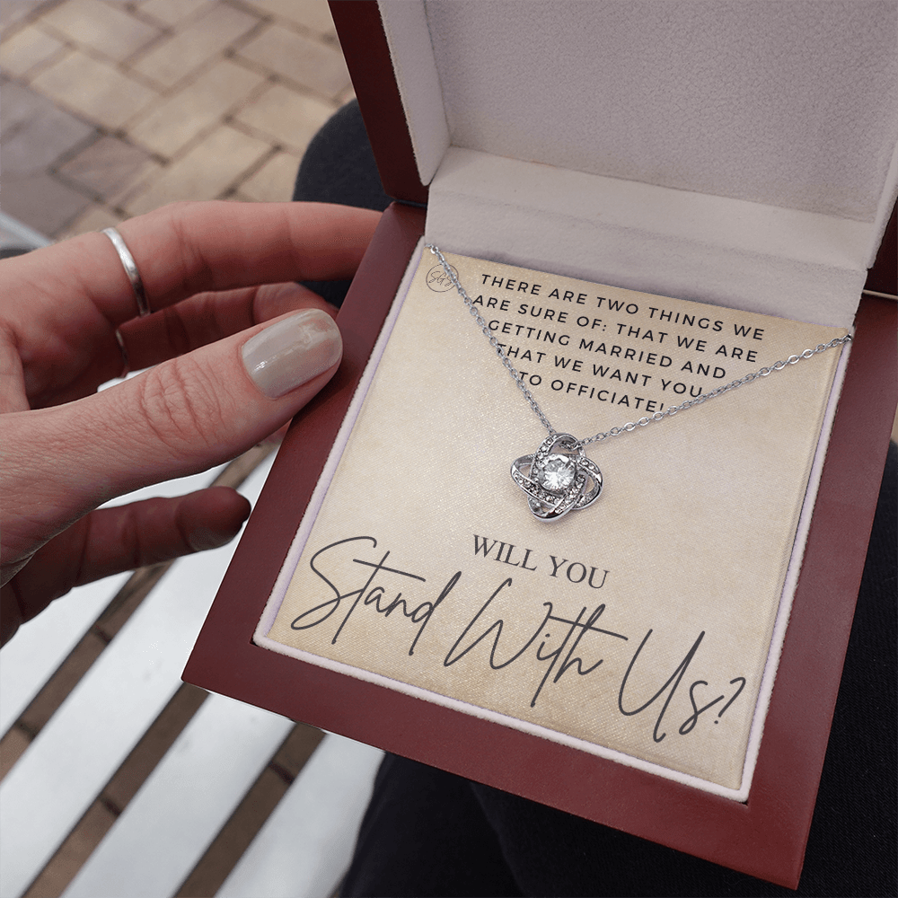Wedding Officiant Proposal Gift | Will You Marry Us? Will You Be Our Officiant? For Friends, Best Friend Bestie Necklace Bridal Party 0131uK