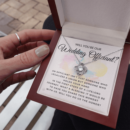 Wedding Officiant Proposal Gift | Will You Marry Us? Will You Be Our Officiant? For Friends, Best Friend Bestie Necklace Bridal Party 0131dK
