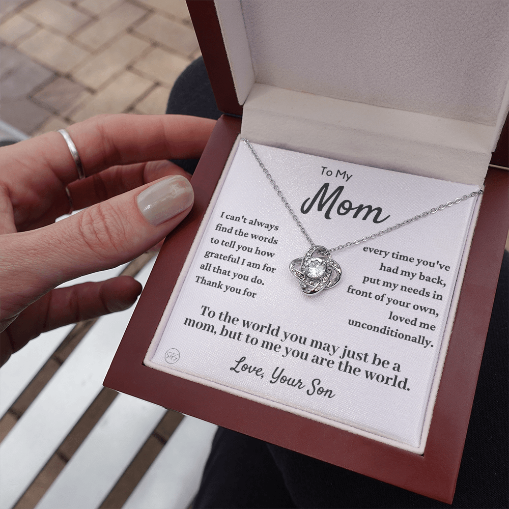 Mom - Loved Mother - Necklace | Gift for Mother From Son, Mother's Day Necklace, I'll Always Be Your Little Boy, Birthday Gift for Mom, Knot