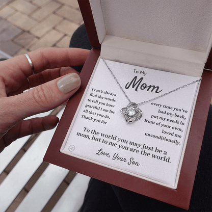 Mom - Loved Mother - Necklace | Gift for Mother From Son, Mother's Day Necklace, I'll Always Be Your Little Boy, Birthday Gift for Mom, Knot