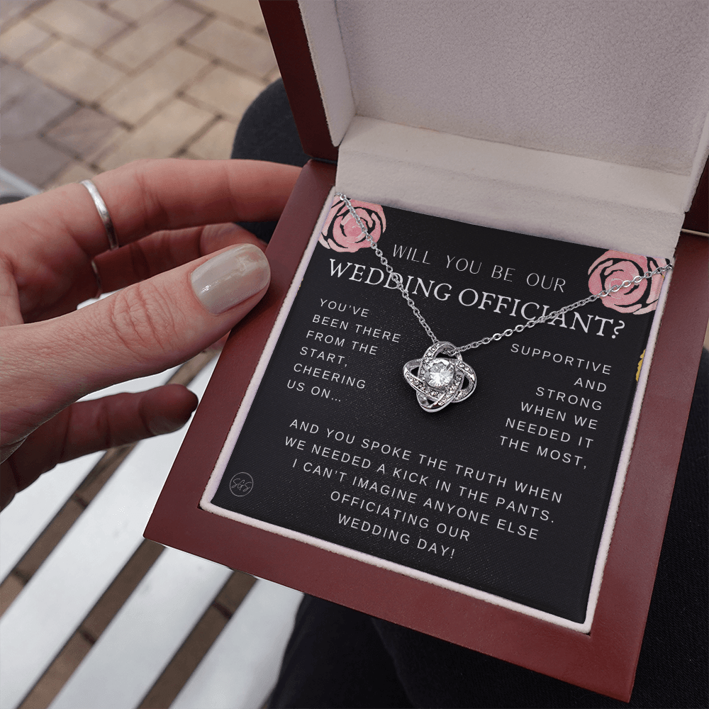 Wedding Officiant Proposal Gift | Will You Marry Us? Will You Be Our Officiant? For Friends, Best Friend Bestie Necklace Bridal Party 0131K