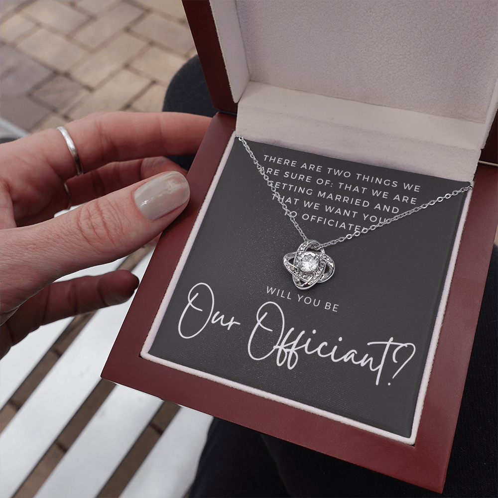 Wedding Officiant Proposal Gift | Will You Marry Us? Will You Be Our Officiant? For Friends, Best Friend Bestie Necklace Bridal Party 0131nK
