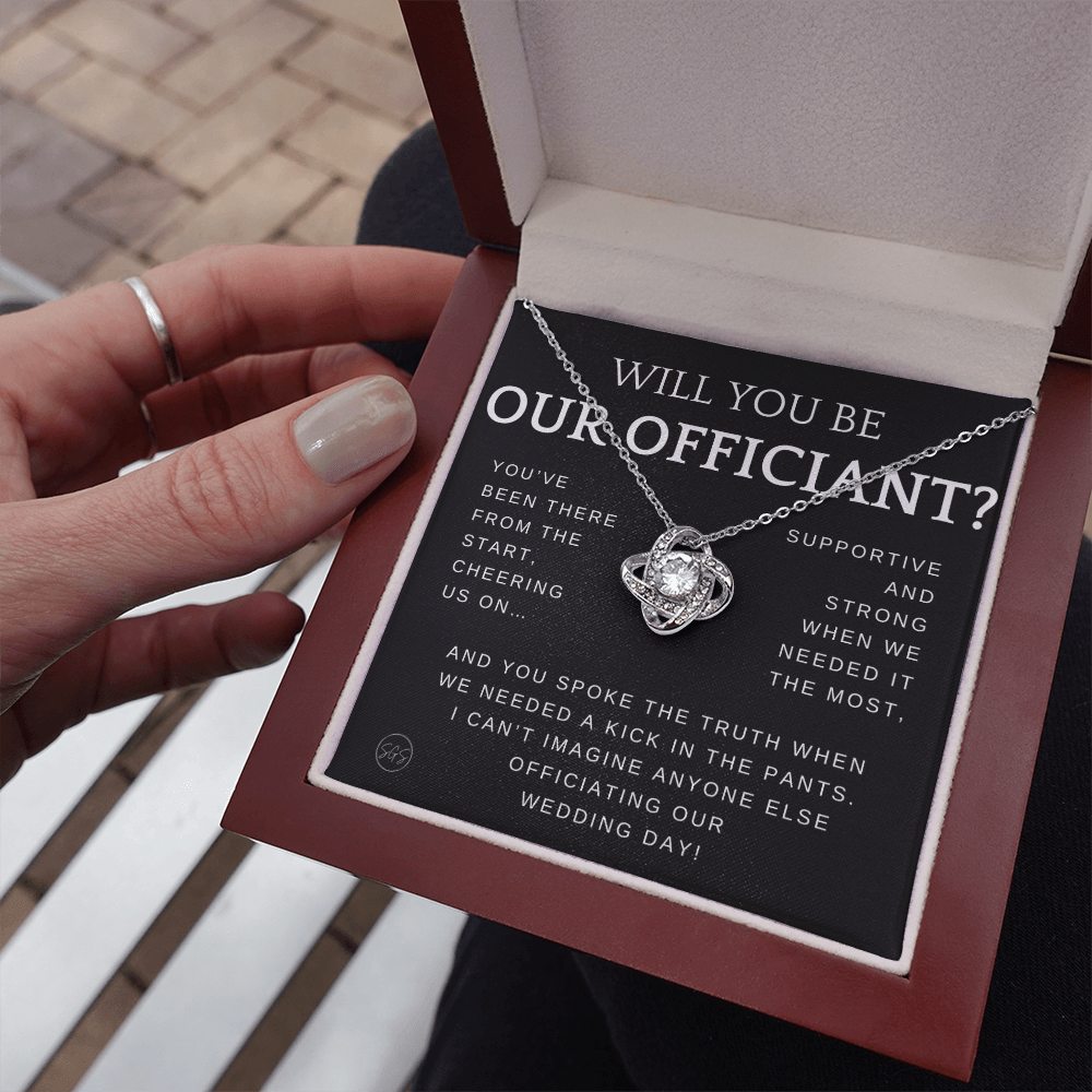 Wedding Officiant Proposal Gift | Will You Marry Us? Will You Be Our Officiant? For Friends, Best Friend Bestie Necklace Bridal Party 0131zK