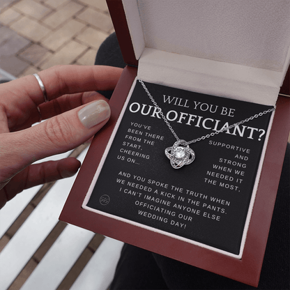 Wedding Officiant Proposal Gift | Will You Marry Us? Will You Be Our Officiant? For Friends, Best Friend Bestie Necklace Bridal Party 0131zK