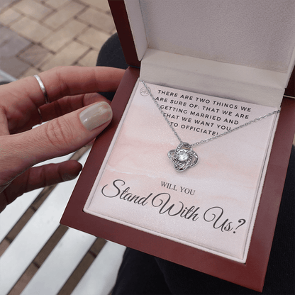 Wedding Officiant Proposal Gift | Will You Marry Us? Will You Be Our Officiant? For Friends, Best Friend Bestie Necklace Bridal Party 0131tK