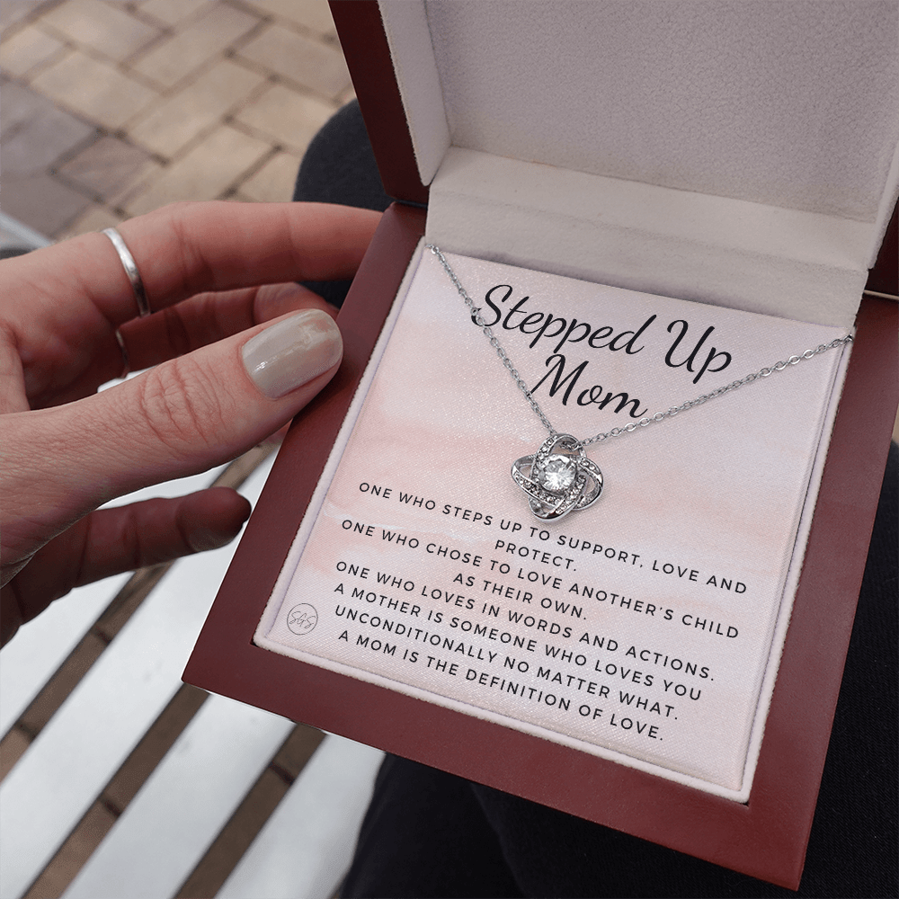 Stepped Up Mom | Gift for Stepmom, Bonus Mom, Stepmother, Grandma, Second Mama, From Step Daughter Son, Christmas, Birthday, Foster 1026cK