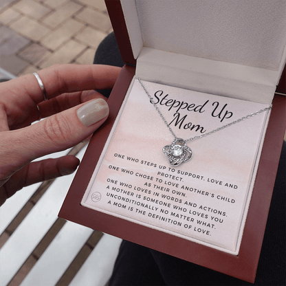 Stepped Up Mom | Gift for Stepmom, Bonus Mom, Stepmother, Grandma, Second Mama, From Step Daughter Son, Christmas, Birthday, Foster 1026cK
