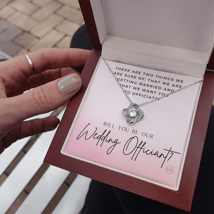 Wedding Officiant Proposal Gift | Will You Marry Us? Will You Be Our Officiant? For Friends, Best Friend Bestie Necklace Bridal Party 0131rK