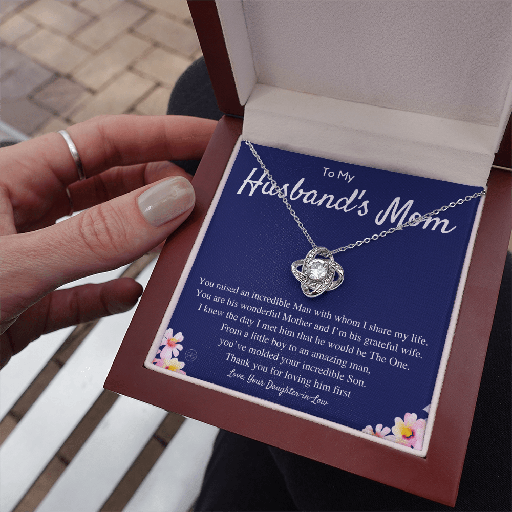 Husband's Mom - Lovely Mother - Necklace | Mother in Law Gift, Mother's Day Gift, From Daughter-in-Law, Mother of the Groom Love Knot 0418cK
