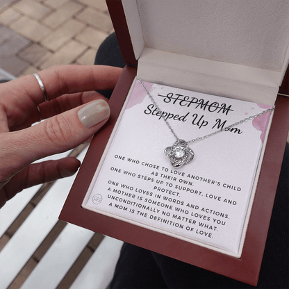 Stepped Up Mom | Gift for Stepmom, Bonus Mom, Stepmother, Grandma, Second Mama, From Step Daughter Son, Christmas, Birthday, Foster 1026fK