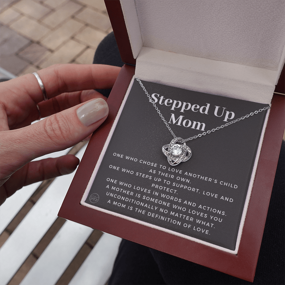 Stepped Up Mom | Gift for Stepmom, Bonus Mom, Stepmother, Grandma, Second Mama, From Step Daughter Son, Christmas, Birthday, Foster 1105bK