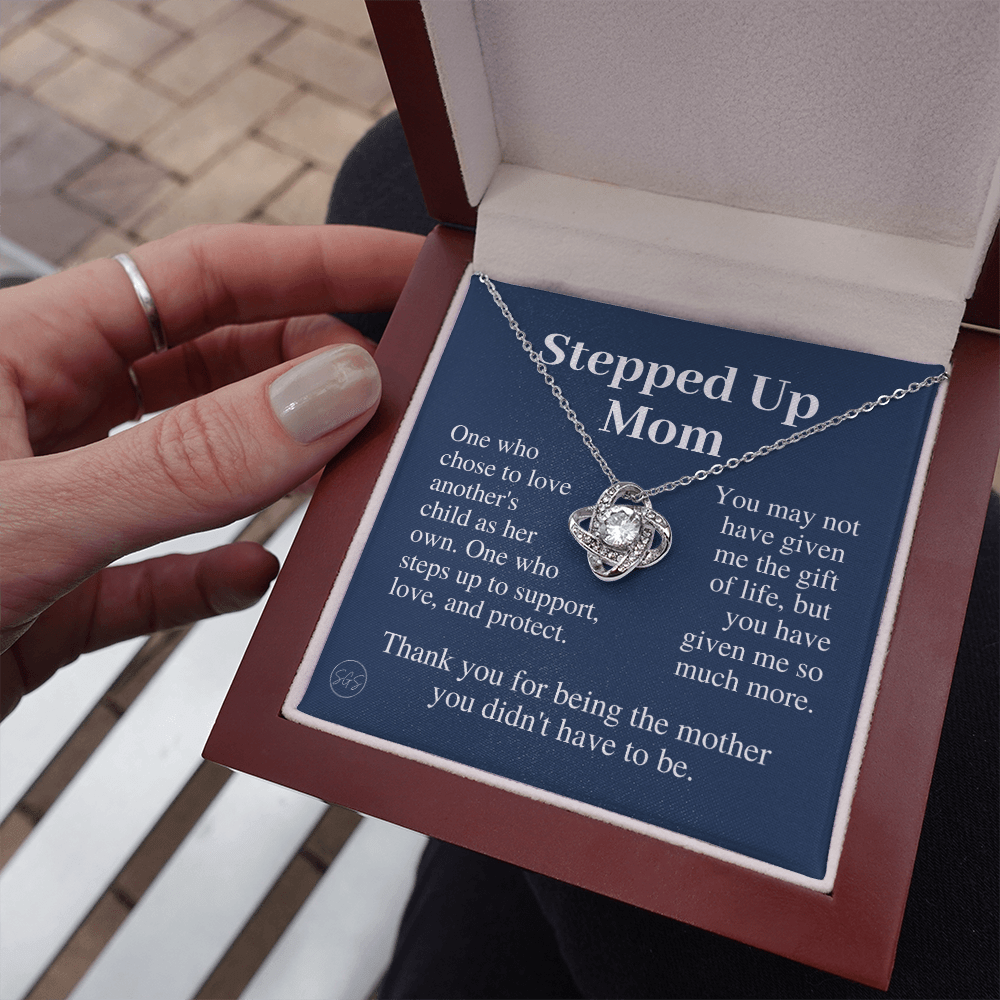 Stepped Up Mom | Gift for Stepmom, Bonus Mom, Stepmother, Grandma, Second Mama, From Step Daughter Son, Mother's Day, Birthday, Foster 125eK