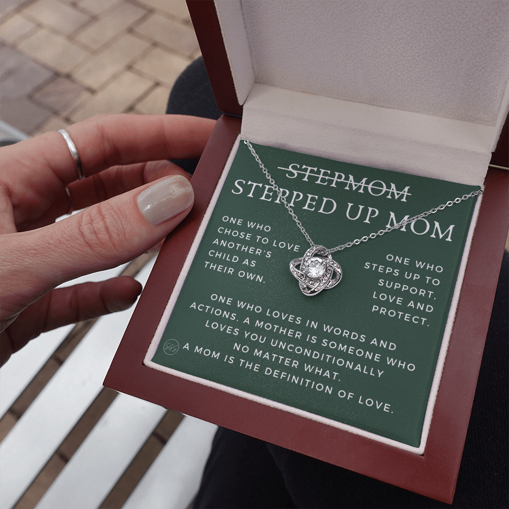 Stepped Up Mom | Gift for Stepmom, Bonus Mom, Stepmother, Grandma, Second Mama, From Step Daughter Son, Mother's Day, Birthday, Foster 125dK