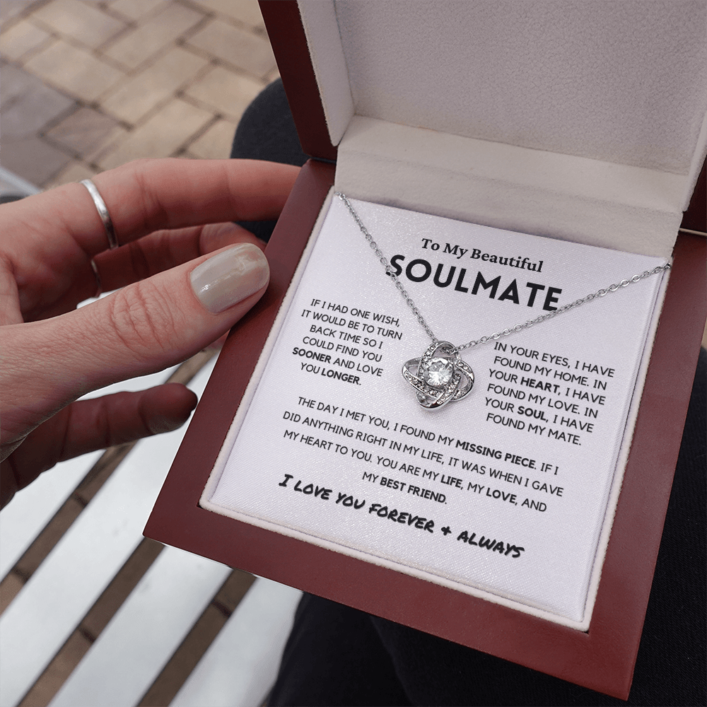 Soulmate - Missing Piece - Eternal Hope Necklace | Romantic Gift for Wife, Fiancé, Girlfriend, Valentine's Day Present 0201aK