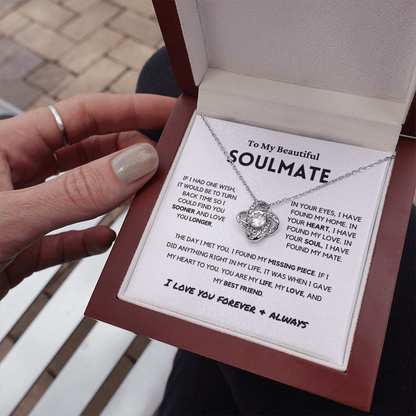 Soulmate - Missing Piece - Eternal Hope Necklace | Romantic Gift for Wife, Fiancé, Girlfriend, Valentine's Day Present 0201aK